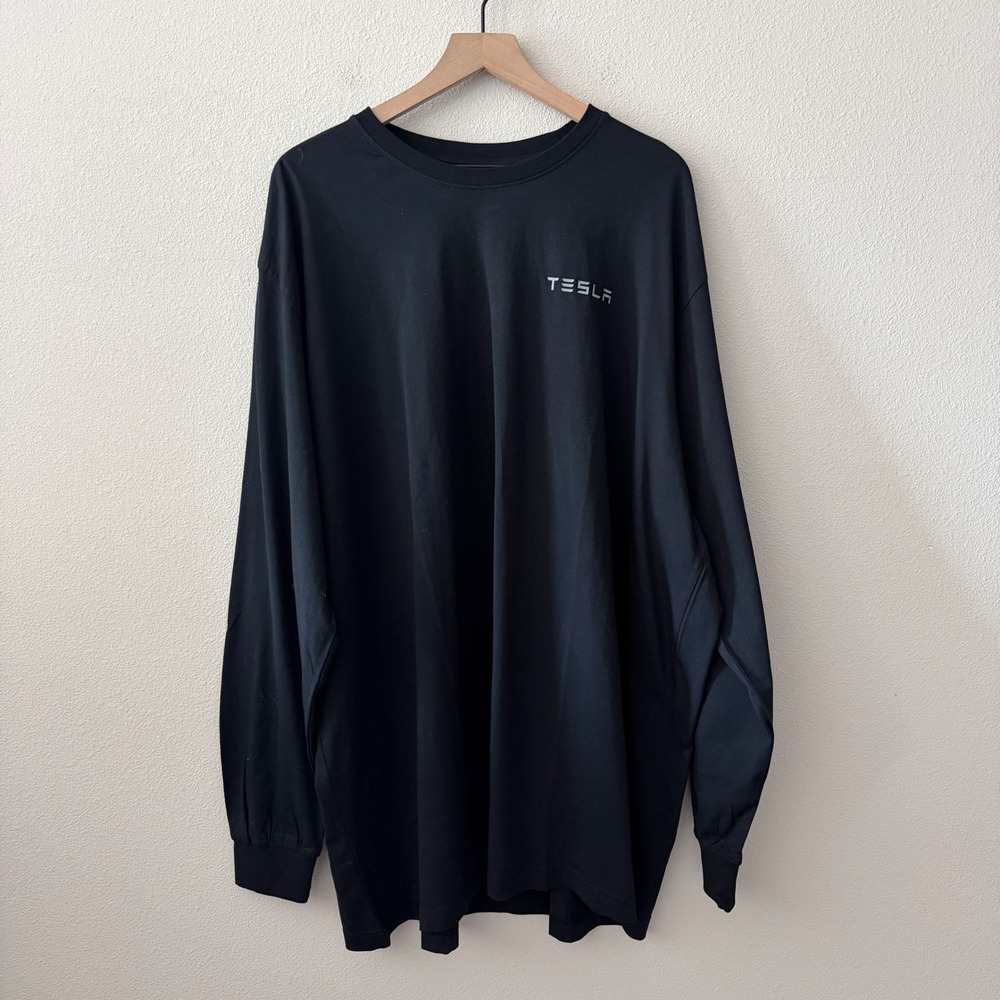 TESLA Mens Long Sleeve Shirt Techwear Minimalist Streetwear Cyberpunk 3XL